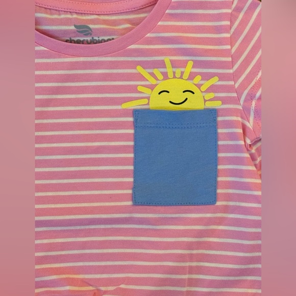 NWT Cherubino Girls 4T Sunshine and Smiles Tie-Front Tee - Picture 2 of 3